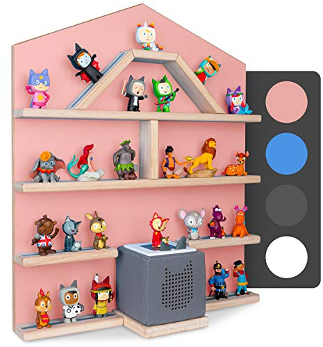 Little Moonshine Regal DAS ORIGINAL - Das Regal für Toniebox und bis zu 52 Tonies - Magnetisches Wandregal - 4 passend zur Toniebox (Pink)