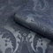 Heavy Duty Italian Vinyl Embossed Damask Design Dark Blue Navy Traditional Design
