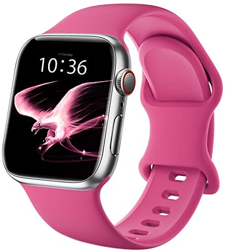 DigiHero Straps Compatible with Apple Watch Strap 40mm 42mm 44mm 41mm 45mm 46mm 38mm, Silicone Sport Replacement Strap for iWatch Series 11 10 9 8 7 6 5 4, SE 3 2 1 Women Men, Flamingo