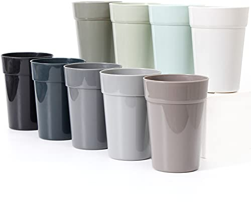 Youngever 18er Pack 350ML Plastik Becher für Kinder, Mehrweg Kunststoff Unzerbrechliche Trinkbecher Saftbecher in 9 Farben (Urban)