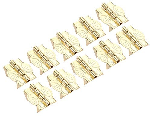 Haushaltsmöbel-Hardware-Scharniere 10Pcs Gelb Metall Schranktür Gepäck Scharniere Vintage alte Art-Geschenk-Schmuck-Box Scharnier Möbelbeschläge Hardware 22 * 19mm (Color : Golden Color)