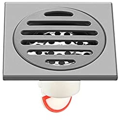 Boden Abfluss Abdeckung Abfall Tor Duschablauf Dick 304 Edelstahl Quadrat Anti-Geruch Badezimmer Bodenablauf Bodensiphon Duschablauf Gitter Für Küche, Garage, Keller, 10x10cm (A)