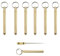 6 palillos de dientes portátiles de titanio integrados con llavero, palillo telescópico de metal, tenedor de frutas, palillo de dientes, resistente al agua, para acampar al aire libre, dorado