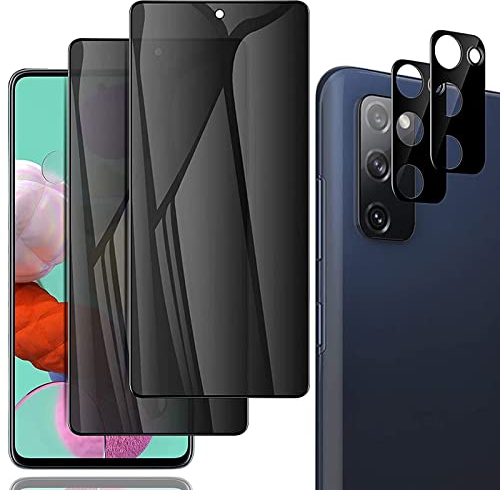 OnlyCase Store Displayschutzfolie aus Hartglas für Samsung Galaxy S20FE, Anti-Spy, Privatsphäre, 3D-Abdeckung, 9H, Ultra-strapazierfähig, privater Displayschutz und Rückseitenschutz (2 + 2 Stück)
