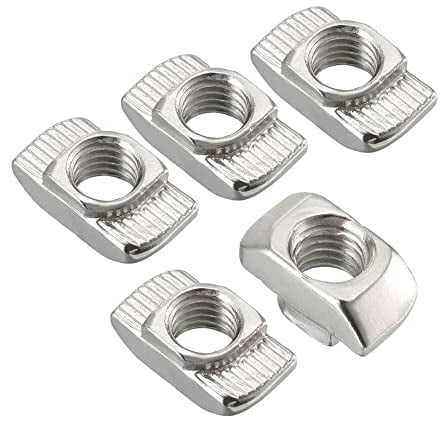Sea 3D 50 Stück M4 Hammermutter 6mm Nut 6 aus verzinkten Stahl rostfrei, 2020 Aluprofil Hammerkopfmutter T-Nut Nutenstein