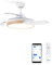 CREATE / WIND CLEAR M/Ventilador de techo con luz blanco madera clara con mando y Wifi / 40W, Ø108 cm, temporizador, 6 velocidades, aspas retráctiles, 3 temperaturas de luz, función verano-invierno