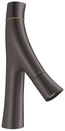 hansgrohe AXOR Starck Organic 2-Griff-Waschtischmischer 80, ohne Zugstange, 12011340, Farbe: Brushed Black Chrome