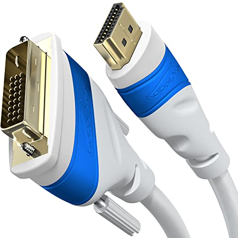 KabelDirekt – Adaptateur HDMI DVI avec Protection Contre interférences Signal A.I.S. – 3m (Cable Moniteur bidirectionnel DVI-D 24+1, connecte Dispositif HDMI à Moniteur DVI, Full HD/1080p)