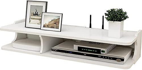 LILUKO TV-Schrank zum Aufhängen, Set-Top-Box-Rack, Fernsehschrank, Wohnzimmer-Wandregal, Schlafzimmer-Router-Aufbewahrungsbox für kleine Wohnungen/A / 60x20x13.6cm