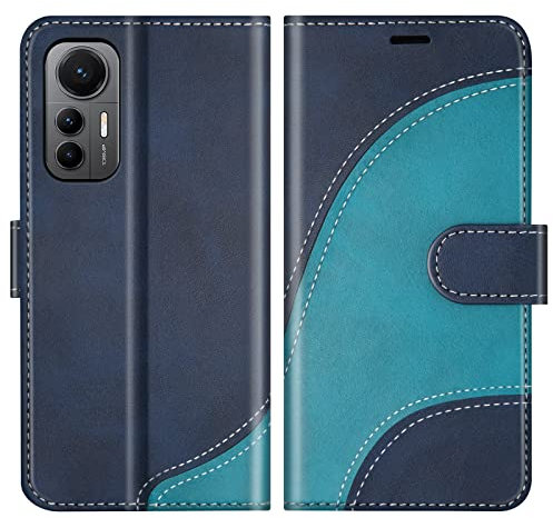 BoxTii Cover per Xiaomi Mi 12 Lite, Custodia in PU Pelle Portafoglio per Xiaomi Mi 12 Lite, Magnetica Cover a Libro con Slot per Schede, Blu