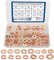 BGTXINGI 150Pcs 15 Kinds Copper Sealing Washers Copper Flat Gasket Oil Sealing Washer Box