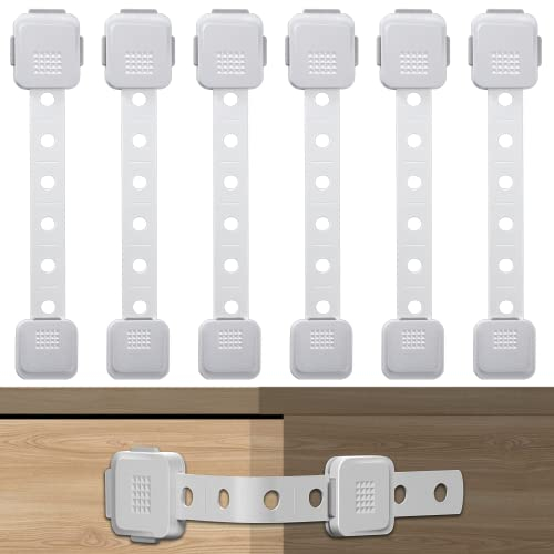 Kindersicherung Schrank Baby, Schranksicherung Baby Schubladensicherung Kindersicherung Tür Türsicherung Kinder Selbstklebende für Schrankschloss Ohne Bohren 6 Stück - Weiß