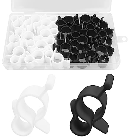 20 Pcs RV Awning Hooks, RV Awning Accessory Hangers, Black Car Mounted Hook, Wires Clamp Opened Ring, Piping Rail Accessories for Motorhome, Camping Tent, Motorhome, Garden Parties, Christmas Party