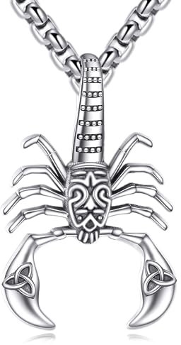 Skorpion Kette für Männer Sterling Silber Punk Anhänger Stärke Vintage Schmuck Geburtstagsgeschenke für Jungen Männer