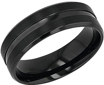 Amor Ring Edelstahl Herren Ringe, Schwarz, Kommt in Schmuck Geschenk Box, 2037295