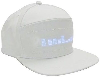 LED-Kappe, Programmierbare -App, Editierbare LED-Mütze, Abnehmbarer Bildschirm, Größenverstellbar, Baumwollmaterial, Verbindung, für Konzerte Im Freien, (WHITE)