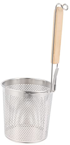 SHOWERORO Panier à friteuse japonaise pour ramen - Passoire à spaghettis - Panier à pâtes en maille pour ébullition - Avec poignée - Passoire à nouilles - Filtre rond