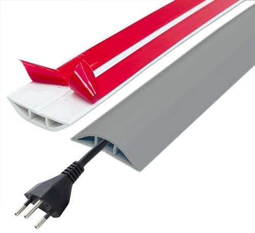 Flexibler Fussboden Kabelkanal Selbstklebend, PVC Boden Kabelschutz, Kabelbrücke, Kabelabdeckung, Kabelschacht, Kabel Verstecken für alle Netzkabel in Haushalt, Büro, Schule