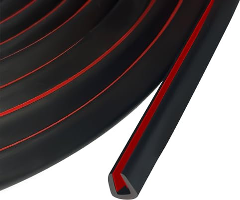 Edge Trim, 3 mm(1/8) Rubber Edge Trim, Flexible Self Adhesive U Channel Edge Protector for Glass, Mirror, Plywood, Steel Panel Sharp Edges, U Shaped Peel and Stick Trim, Black, Length 6 m(20Ft)