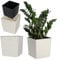 KADAX Maceta de plástico resistente a la intemperie para balcón, terraza, interior, maceta ligera con inserción, maceta para plantas, maceta para plantas (crema, altura: 41,5 cm)