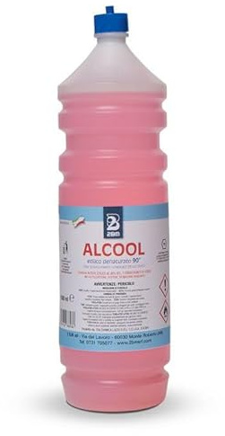 2BM Alcool Etilico Denaturato 94 gradi per pulizia e sgrassaggio di superfici ad uso domestico | Formato Bottiglia 1 lt