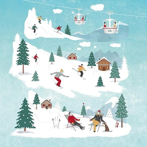 20 Servietten Winter Skiurlaub im Winter als Tischdeko. Papierservietten mit Motiv. Auch für Decoupage und Serviettentechnik 33x33cm
