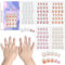 SIUSIO 120Pcs 5 Pack Presse auf Nägel Kinder Acryl gefälschte Nägel Netter Vorkleber Vollabdeckung Gradient Farbe Regenbogen Kurzer Stick auf Falsche Nail Art Kits Set für Kinder Kleine Mädchen
