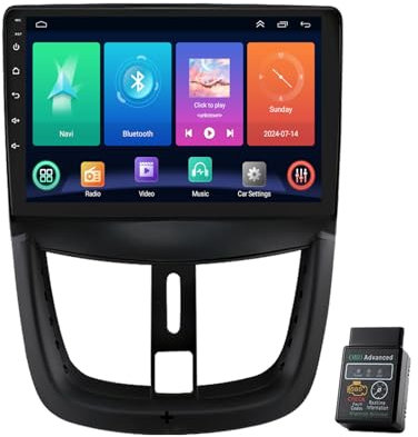 9 Android 13 Car Radio Für Peugeot 207 CC 2006-2015 Autoradio USB Bluetooth 8 Core Autoradio DAB+Radio CarPlay Android Auto Navi Bluetooth DAB+Radio WiFi FM Radio (4GB RAM +64GB ROM)