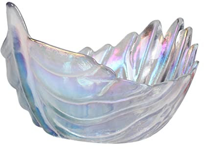 Amosfun Iridescant Glass Fruit Bowl, Decorative Kitchen Fruit Container, Coffee Table Centerpiece, Snack, Dry Food Container