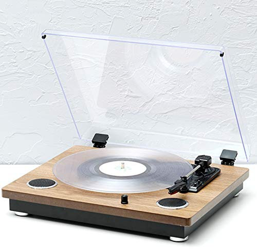 Giradischi in Vinile, Giradischi Fonografico Vintage con Trasmissione A Cinghia A 3 velocità, Giradischi con Amplificatore Fono E Altoparlanti Incorporati, Supporto per D,