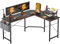 Cubiker Gaming Tisch Eckschreibtisch 150x120cm, Schreibtisch mit Monitorständer und Seitlicher Aufbewahrungstasche, Gaming Schreibtisch L Form, Computertisch, Kohlefaser Schwarz