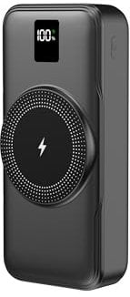 Daewoo Portable Power Bank 20000mAh With Built In Cables And MagSafe, USB-A Port, USB-C Port, Micro USB Port, LED Battery Display, Soft Touch
