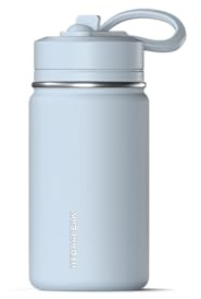 Hydrapeak Mini 14oz Water Bottle with Straw Lid, Stainless Steel Double Wall Insulated Water Bottle | Leak-Proof and Spill-Proof Water Bottle for School, 24 Hours Cold (Ice Blue)