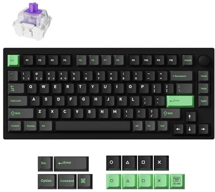 LEMOKEY P1 HE 75% Wireless Custom Mechanical Gaming Keyboard with Gateron Double-Rail Magnetic Switches Full Assembled Knob Version - Black