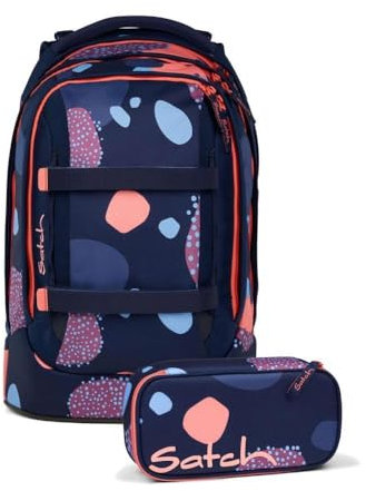 Satch pack Schulrucksack Set 2tlg. inkl. Schlamperbox (Coral Reef)