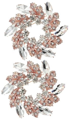 Healeved Lot De 2 Broches Décoratives En Strass Pour Robe De Mariée Or Rose Pour Chapeau Robe De Mariée Chapeau Chapeau Accessoire Décoratif