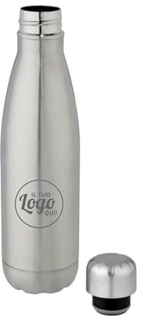 Borraccia Termica Personalizzabile con Logo, Nome o Scritta - Borraccia Personalizzata 500 ml in Acciaio Inossidabile Certificato RCS - Thermos Caffè per Palestra, Lavoro e Spiaggia