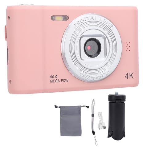 Fotocamera digitale 4K 50MP con zoom 8X Anti-vibrazione Microfono integrato Fotocamera compatta per fotografia e registrazione video Perfetta per selfie in viaggio e momenti (32 GB)