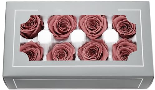 DorphyRoses 8 Stück Premium Rosenblüten (4-5 cm) Natürliche Echte Rosen - Für Home Deko, Hochzeit, Feier & DIY Basteln - 2-3 Jahre Haltbar (Caramel)