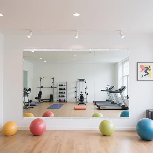 CUCZUUS 3 Stück,122x61cm Spiegel für Zuhause,Fitnessstudio,groß, | gehärtetes Glas,Wandmontage,Ganzkörperspiegel für Garage,Tanzstudio,Dekoration,Yoga,Schlafzimmer,Badezimmer
