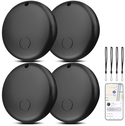 Smart Tag for Android, Schlüsselfinder KeyFinder kompatibel mit Google Mein Gerät Finden APP (Android NUR), Bluetooth-Tracker für Koffer, Rucksäcke, Geldbörsen, 4 Stück