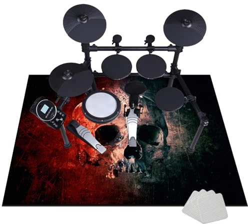 JaevKwzy Elektronisch Schlagzeug Teppich Snare Drum Rug - Schallschutz Teppich - Schallschutzmatte - Drum-Teppich - rutschfeste Trommelmatte - Schalldicht Teppiche 230 x 200 cm
