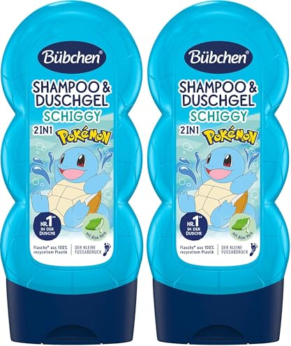 Bübchen Shampoo & Gel Doccia Bambini Pokémon Schiggy Edition 230ml (Confezione da 2)