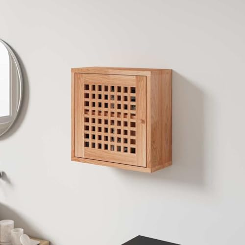 ZQQLVOO Massivholz Wandschrank Nussbaum 42x18x42 cm mit 2 Fächern für Wandmontage - Dekorativer Stauraum für Bücher und Sammlerstücke aus robustem Holz