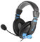 NGS MSX9 Pro Blue - Auriculares con Diadema Alcolchada, Micrófono y Control de Volumen, Conexión Jack 3,5mm, 20 Hz, Color Azul y Negro