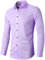 INFLATION Chemise élastique Homme, Manches Longues, Taille ajustée, Casual/Formel, Multiple Couleurs à Choisir,Violet Clair.,42