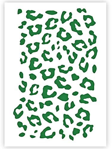 QBIX Leopardenfell Schablone - Leopardenmuster - Panthermuster - Muster Schablone - A5 Größe - wiederverwendbare kinderfreundliche DIY Schablone zum Malen, Backen, Basteln, Wand, Möbel