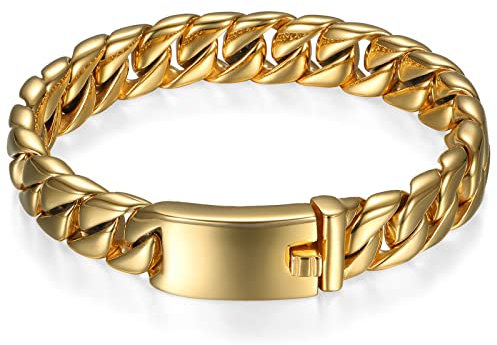 Cupimatch Armband Panzerkette Herren Edelstahl Weizenkette Armkette für Männer