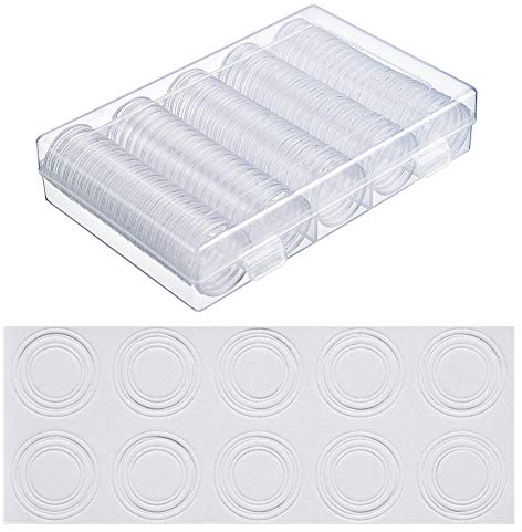 Lot de 100 capsules et 4 tailles en plastique EVA avec joint de protection, album rond pour pièces de monnaie avec boîte de rangement pour fournitures de collection de pièces de monnaie