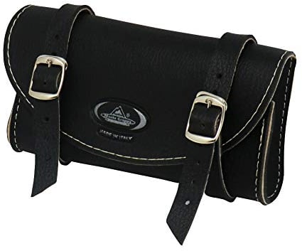 Selle Montegrappa Cucuba® Satteltasche Leder Fahrradtasche Unisex 100% Made In Italy 0016 (Farbe: Schwarz)